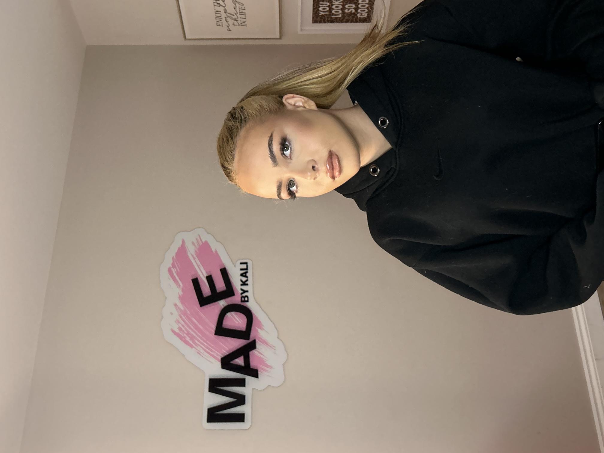 Soft glam makeup look — brunette with bold lip by MADE by Kali